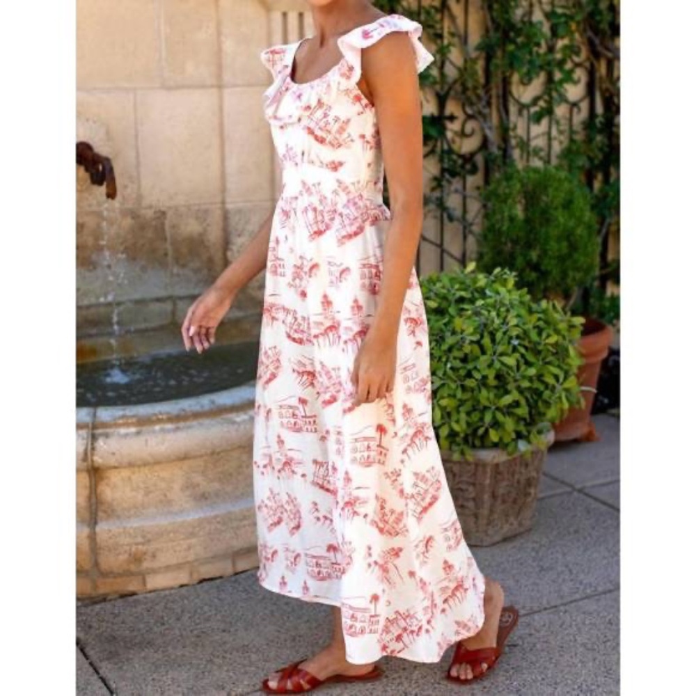 EMERSON FRY St. Jean Dress Postcard Linen NWOT Anthropologie